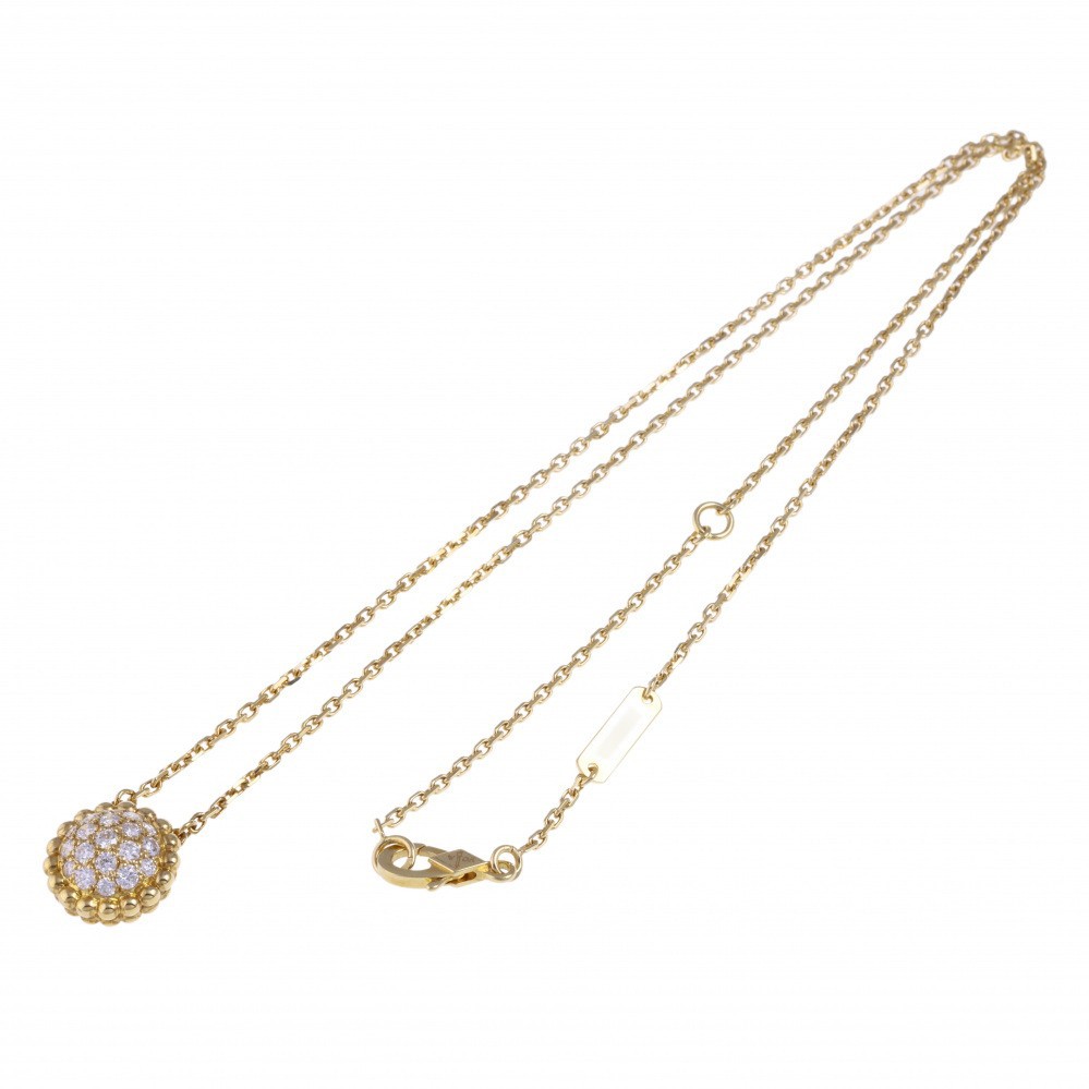 Van Cleef & Arpels Perlekruul Necklace 18K Yellow Gold Diamond VCARO9PD00