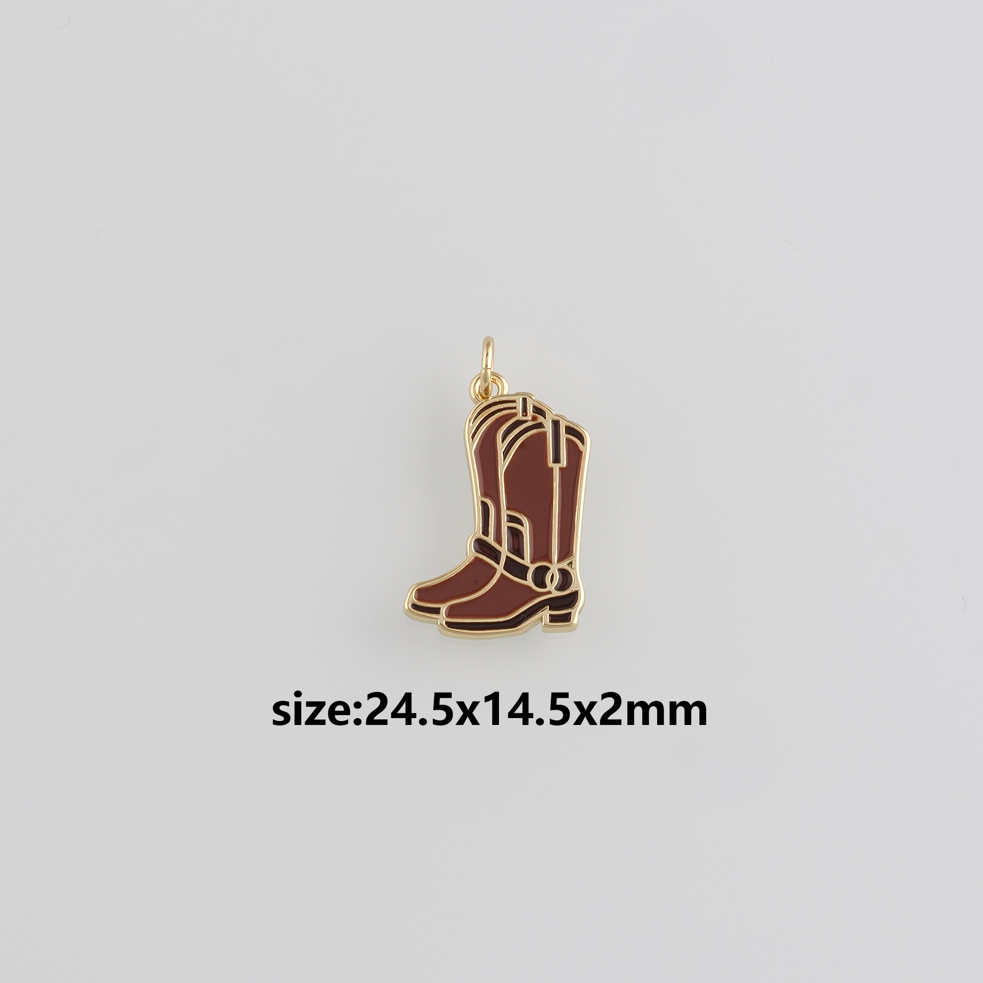 18K Gold Filled Cowboy Boots Pendant,Enamel Shoe Charm Earrings Necklace for DIY Jewelry Making Supply
