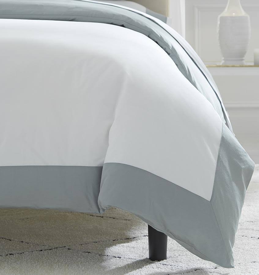 Sferra Casida Standard Sham - White/Poolside