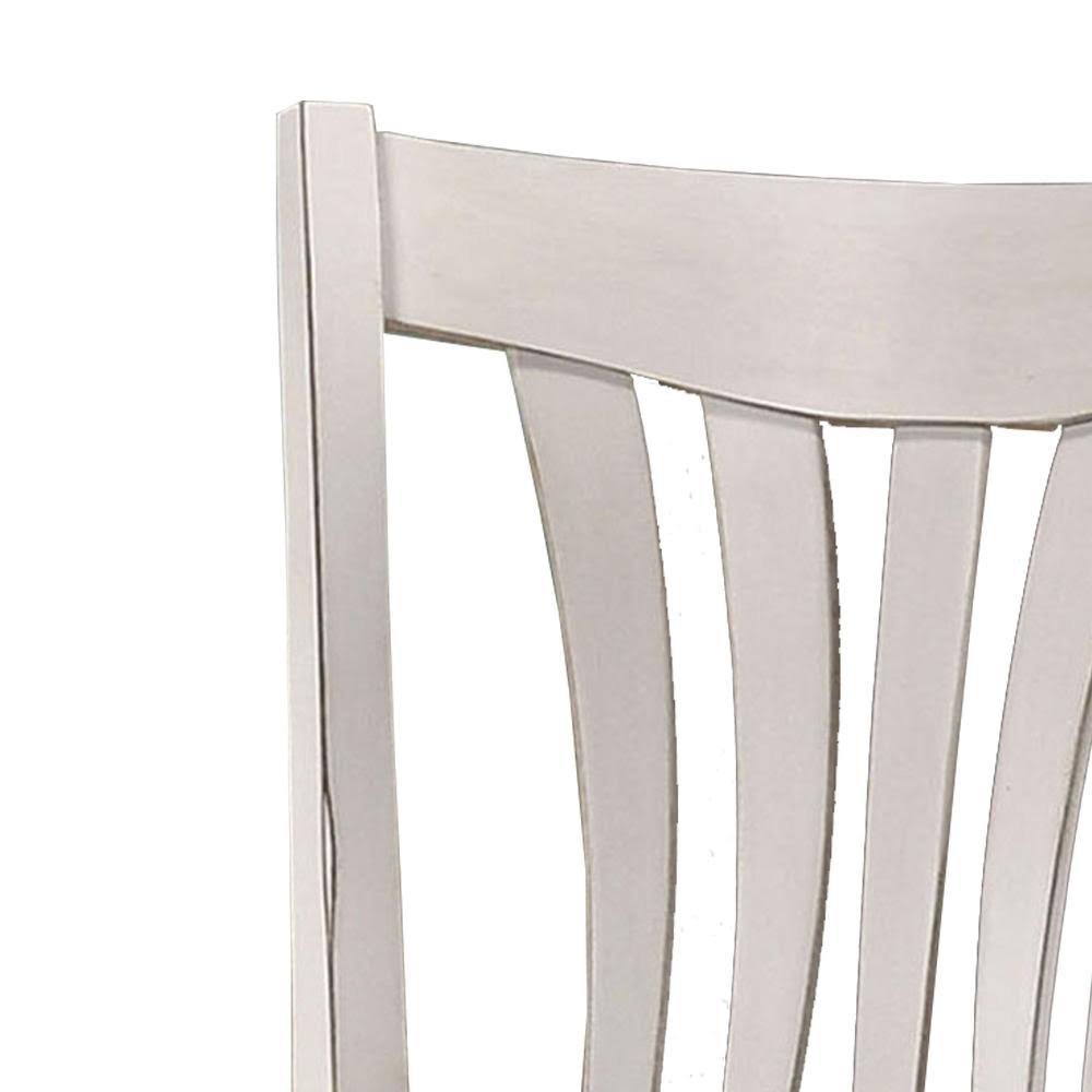 Wood and Fabric Bar Height Stool with Swivel Mechanism, Small, White