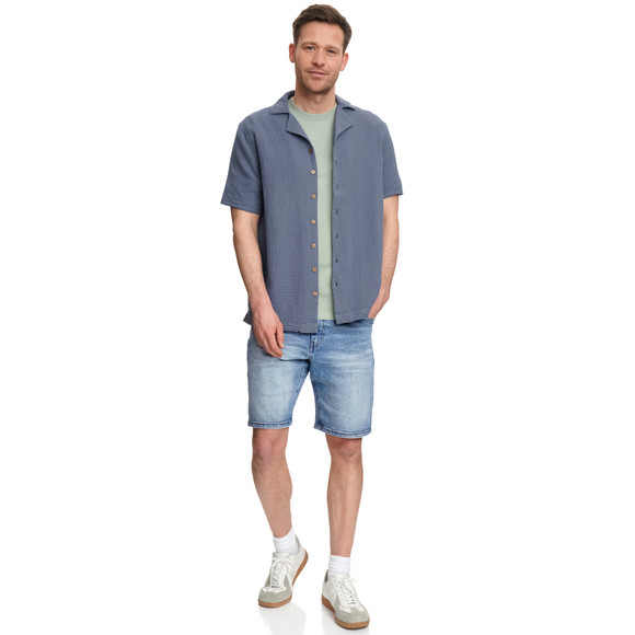 VanVaan Denim Herren Jeans-Shorts mit Used-Waschung