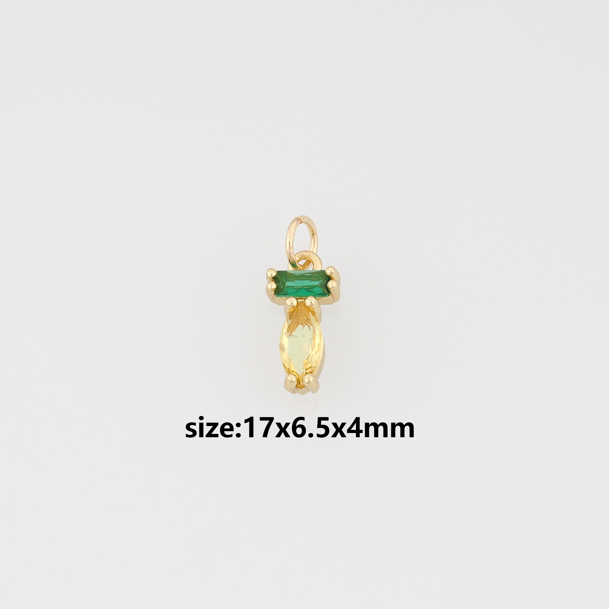 18K Gold Filled Oval Pendant,Crystal Oval Charm Earrings Necklace for DIY Jewelry Making Supply