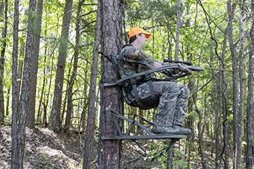 Summit Viper SD Climbing Treestand – Lightweight Aluminum, Padded Seat, 300 lb Capacity + Harness