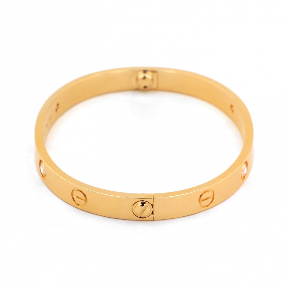 Cartier Love 4PD Bracelet 18K Rose Gold Diamond 17-KKK749
