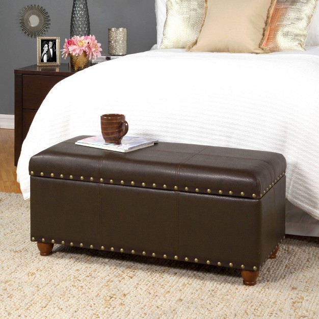 Storage Cocktail Bench Brown Homepop