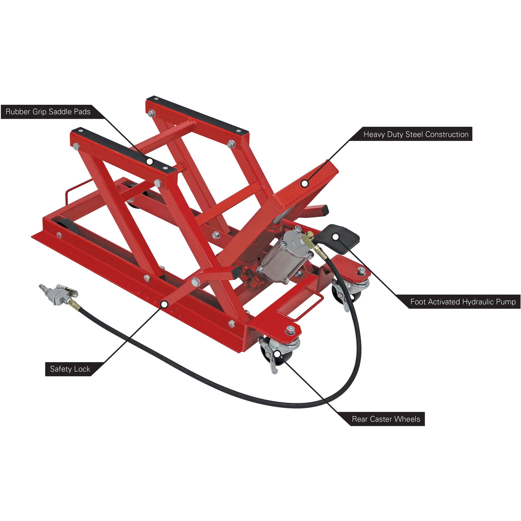 Extreme Max 5001.5041 Pneumatic, Hydraulic Motorcycle, ATV Jack, 1500 lb. Capacity