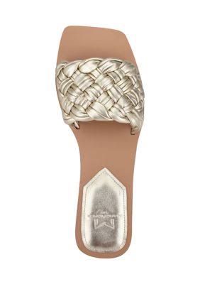 Marc Fisher Reanna Flat Slide - Gold Leather - 5