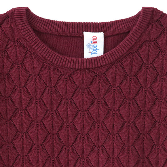 Topolino Mädchen Strickkleid mit Wabenstruktur