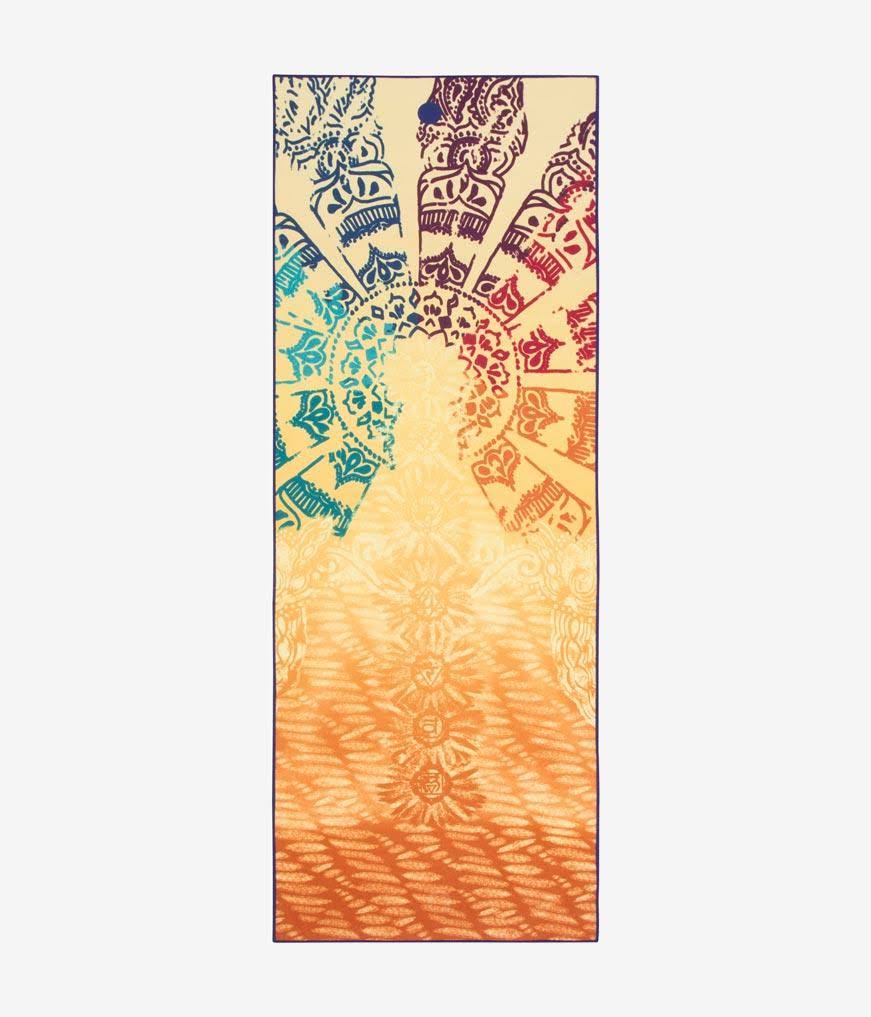 Manduka Yogitoes Printed Yoga Mat Towel Double Dye Blue 2.0, One Size
