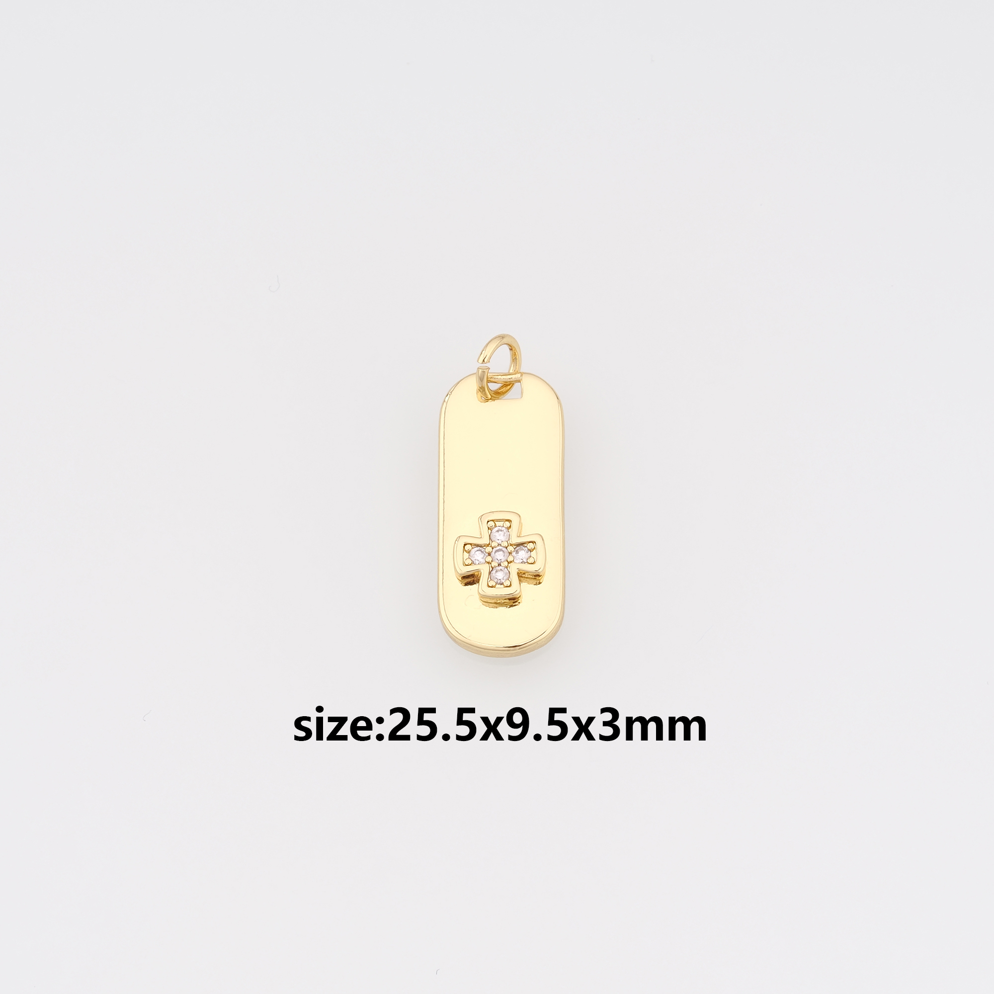 18K Gold Filled Cross Pendant,CZ Micro Pave Cross Charm Earrings Necklace for DIY Jewelry Making Supply