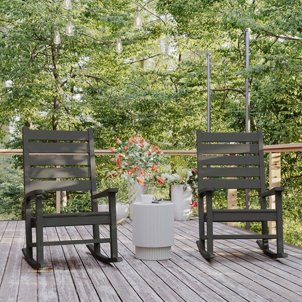 Set of 2 Classic Commercial Grade Outdoor AllWeather Rocking Chairs