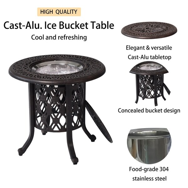 Food Grade 304 Stainless Steel Ice Bucket/Pail Table Set