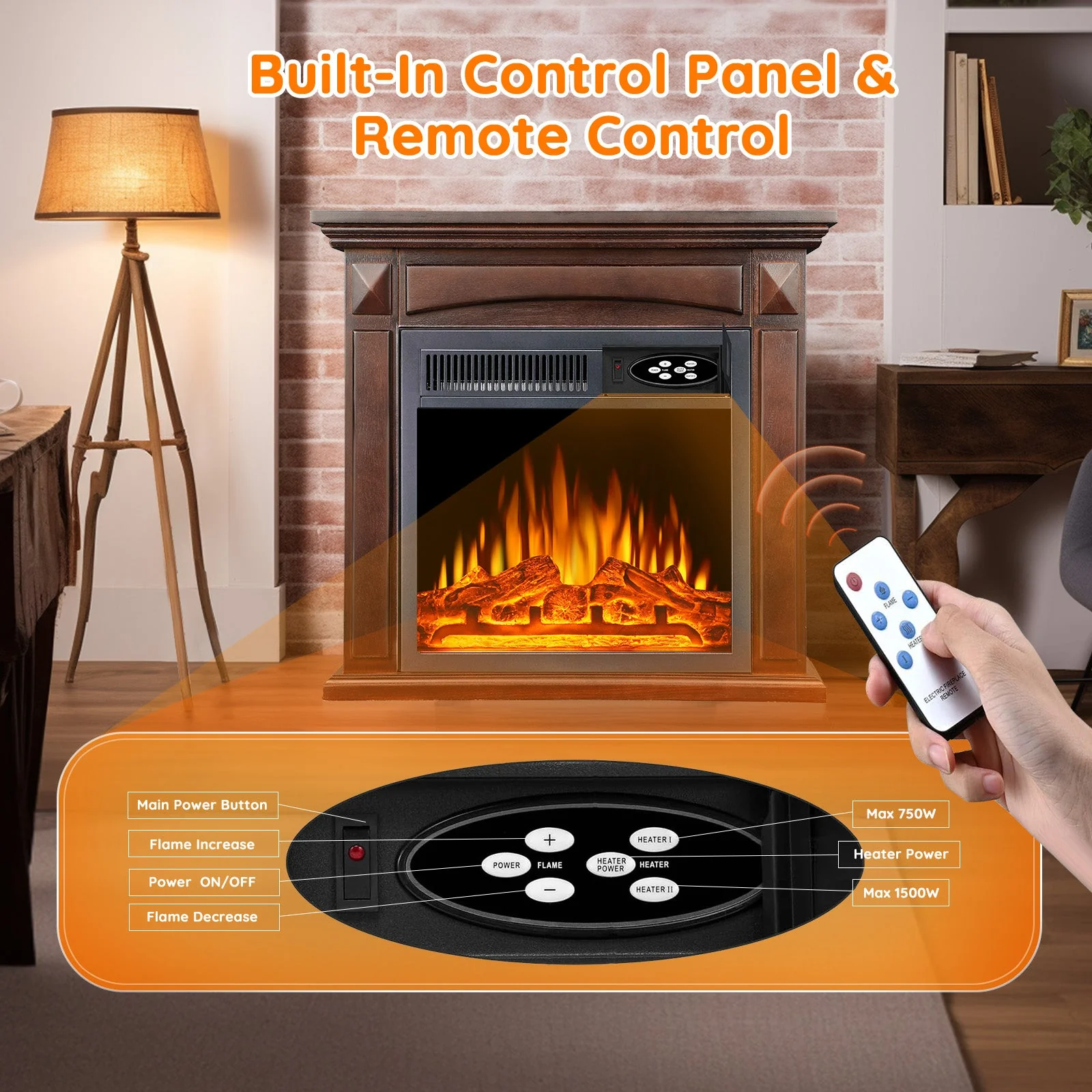25'' Electric Fireplace with Mantel M1806