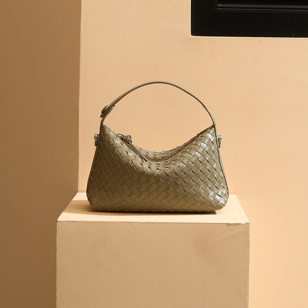 Olive Woven Hobo Bag