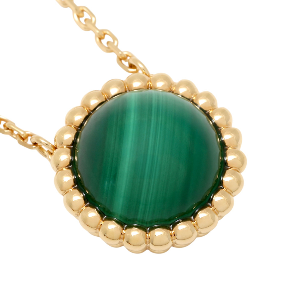 Van Cleef & Arpels Perlet Kruul Necklace 18K Yellow Gold Malachite VCARP4DM00