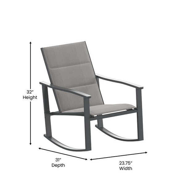 3 Piece AllWeather Rocking Chairs and Glass Top Table Bistro Set