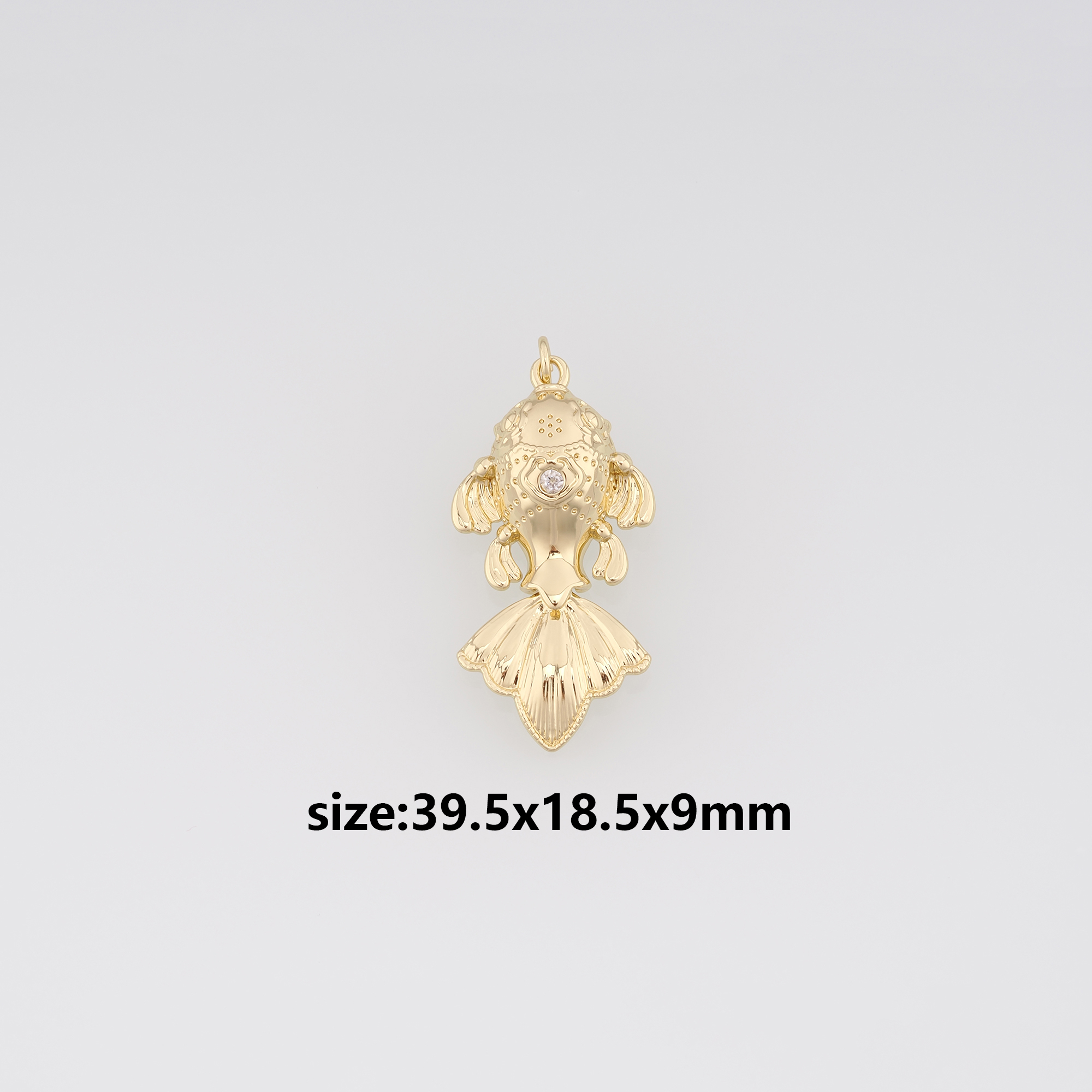 18K Gold Filled Goldfish Pendant,Fish Charm Earrings Necklace for DIY Jewelry Making Supply