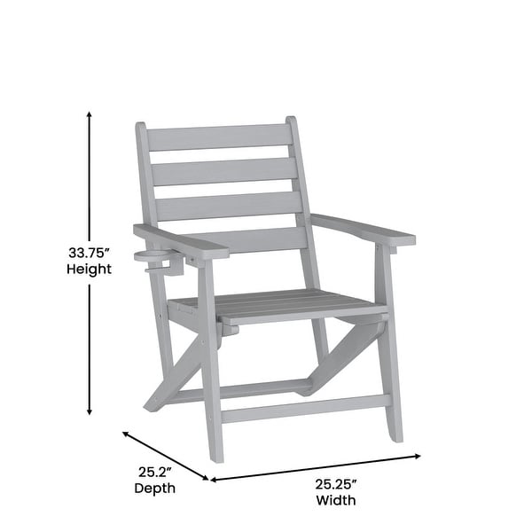Commercial All Weather Adirondack Table and 4 Chairs with Cupholders