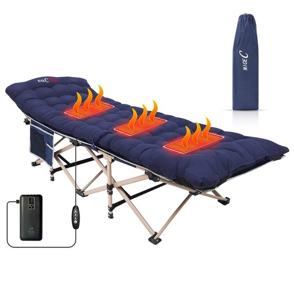 Cot,Camping Cot,Heated Camping cot with 10000mAh Power Bank Heavy Duty Holds 500 Lbs