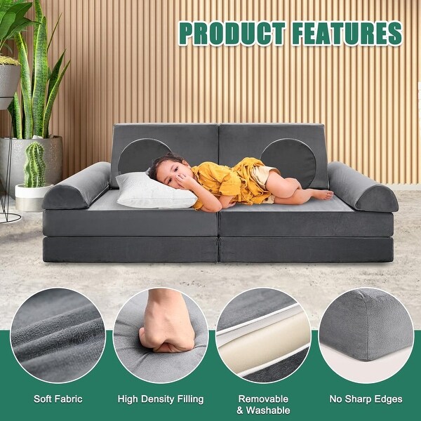 DoCred Kids Couch Play Set Modular Convertible Sofa Creative Kids Sofa