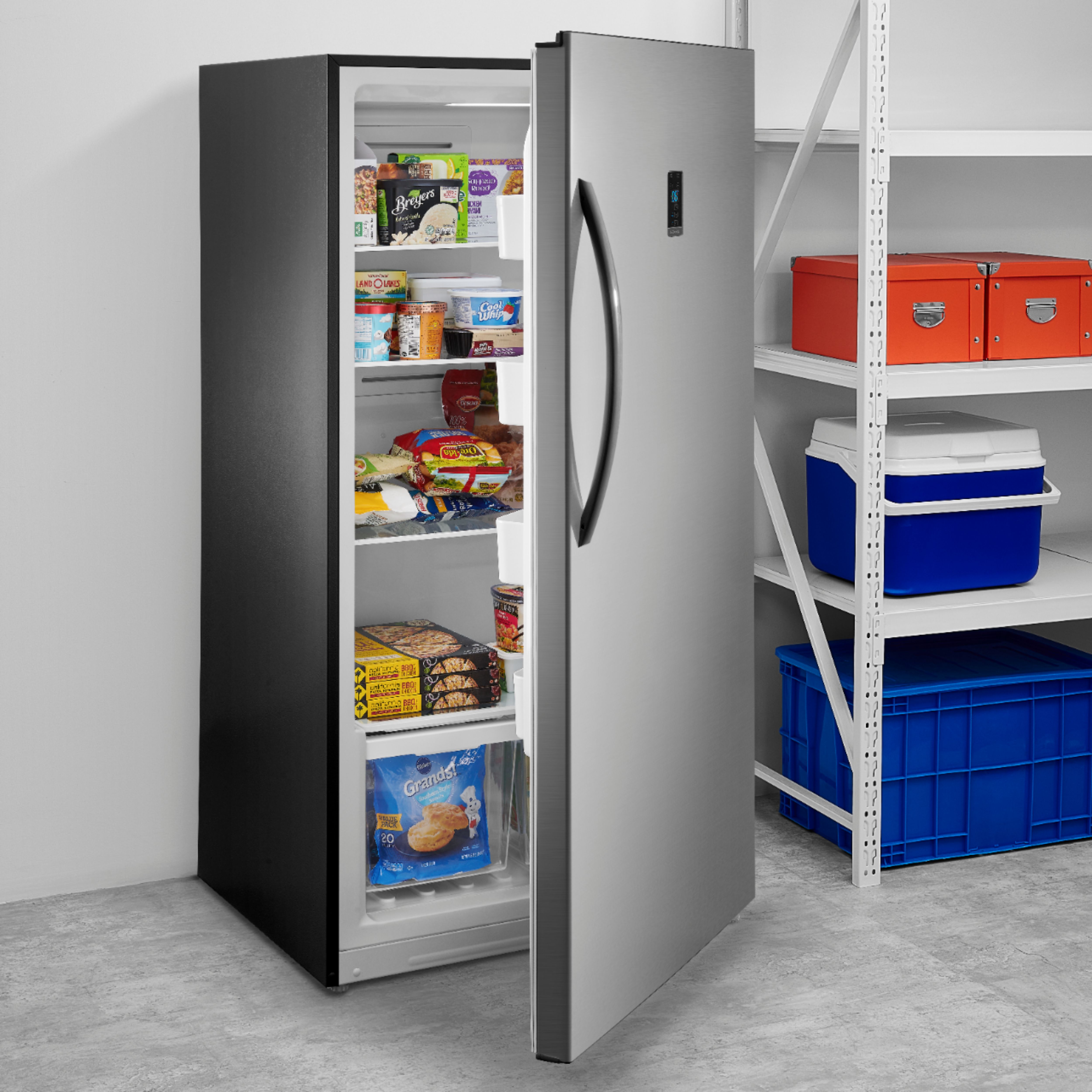 Insignia™ - 17 Cu. Ft. Garage Ready Convertible Upright Freezer with ENERGY STAR Certification - Stainless Steel