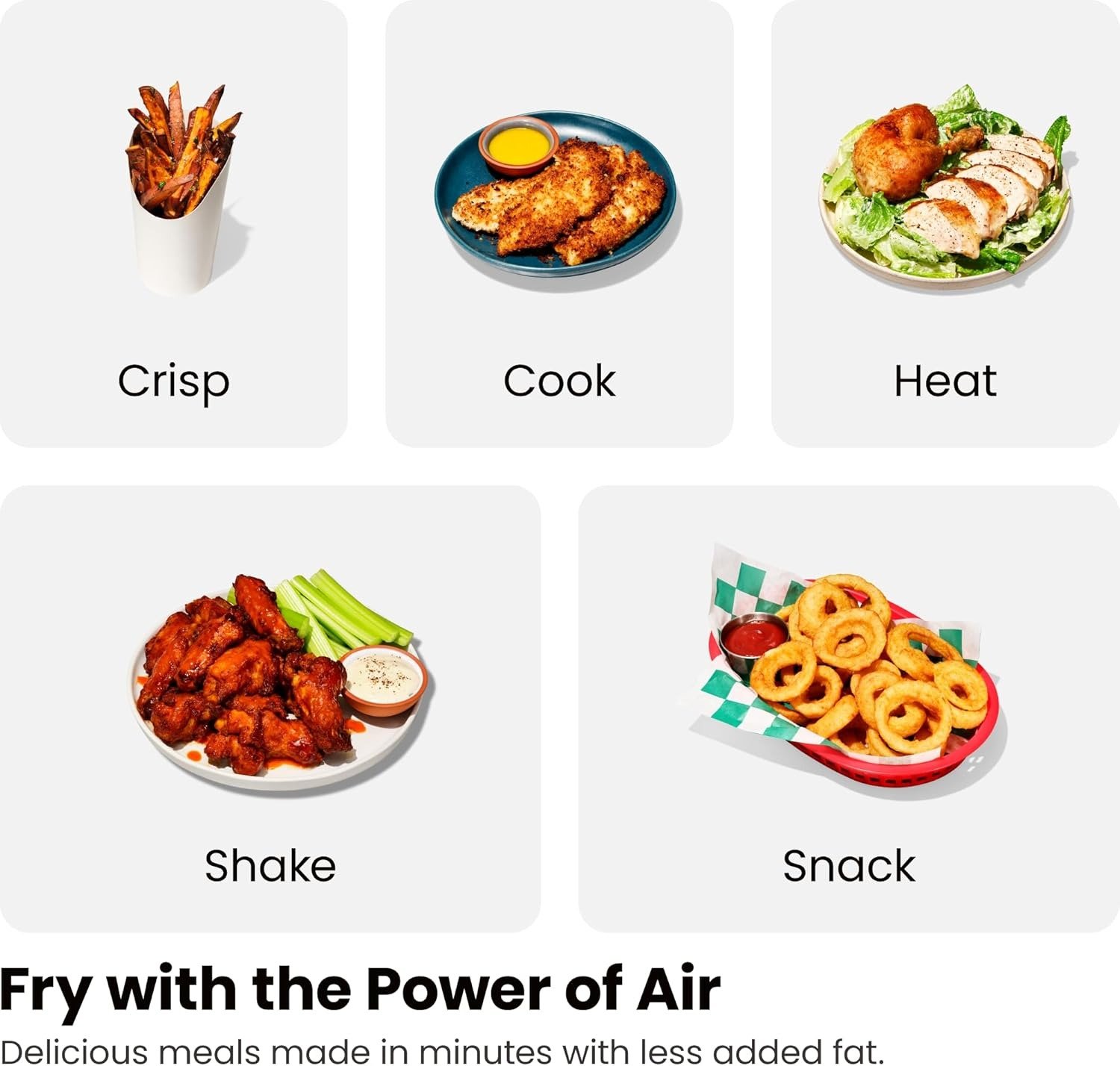 Dual Basket Air Fryer, TurboFry Touch Control, 2 Independent Zones, Space-Saving Design