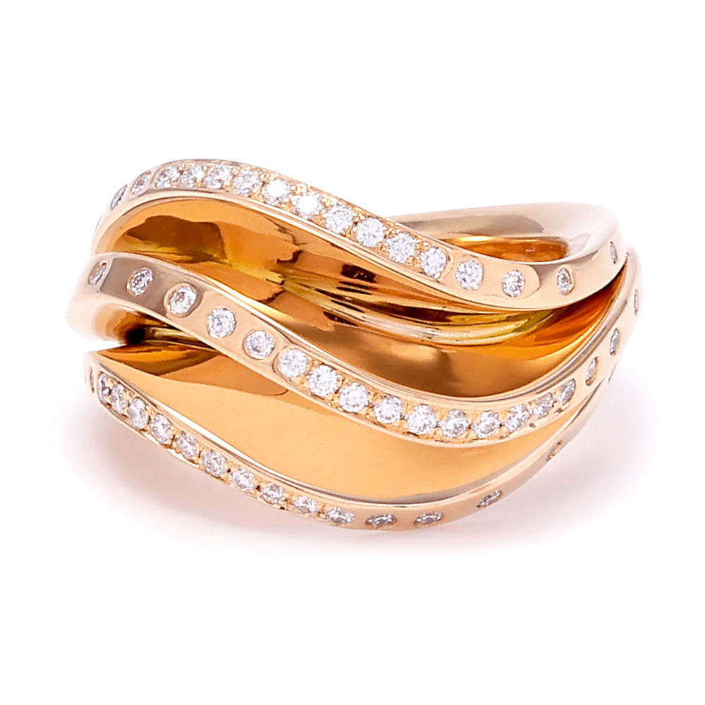 Cartier Nouvelle Berg Ring 18K Rose Gold Diamond
