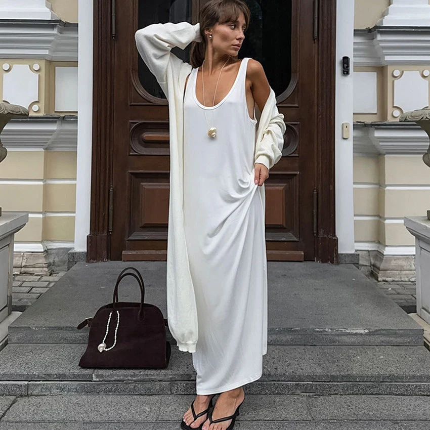 Sleeveless Maxi Knit Dress | Elegant LoungewearClistos