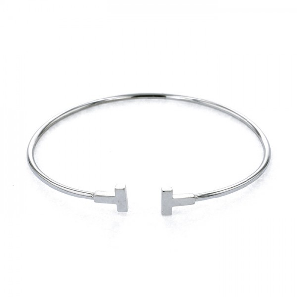Tiffany & Co. Tiffany T Wire Bracelet 18K White Gold