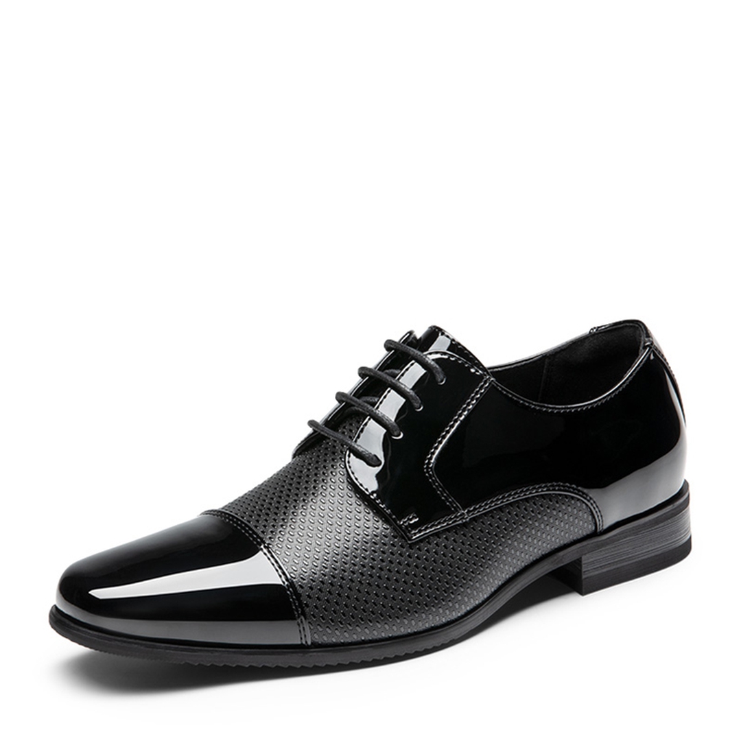Men's Cap-Toe Patent Leather Oxford Shoes