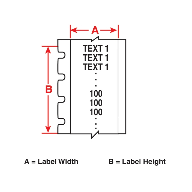 Brady B-498 Labels, 0.375x22 x 2& Roll, Black on White