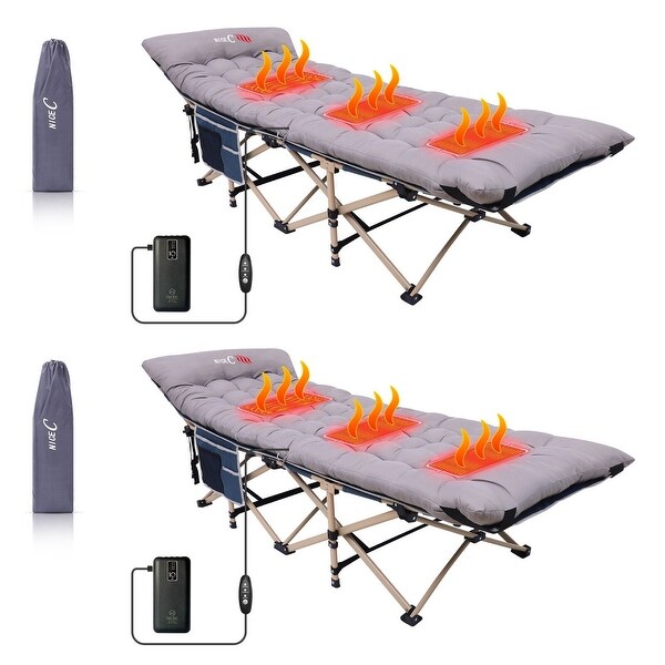 Cot,Camping Cot,Heated Camping cot with 10000mAh Power Bank Heavy Duty Holds 500 Lbs
