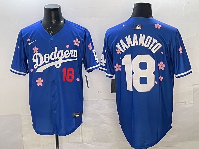 Men's Los Angeles Dodgers Yoshinobu Yamamoto #18 Royal Alternate Replica Jersey