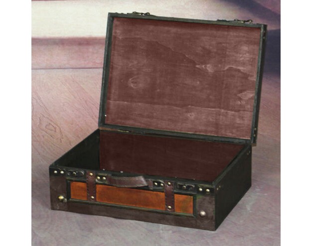 Vintiquewise Old Style Suitcase With Straps