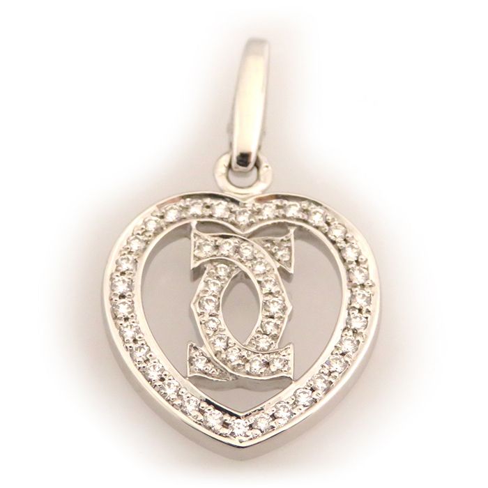 Cartier Pendant Top K18WG White Gold Pendant Top Necklace Diamond