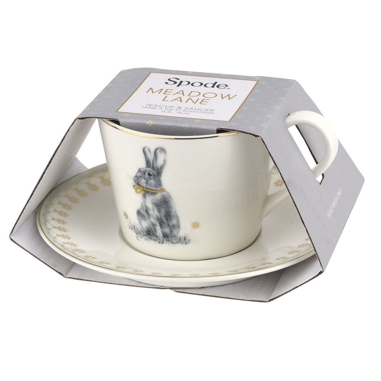 Spode Meadow Lane Teacup and Saucer in Green
