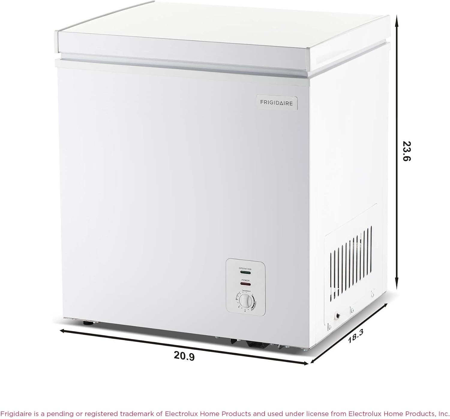 Chest Deep Freezer, 2.0 Cu. Ft. Capacity, Adjustable Thermostat-Removable Vinyl Coated Wire Basket-Easy Defrost Drain- Garage Ready- Pearl White