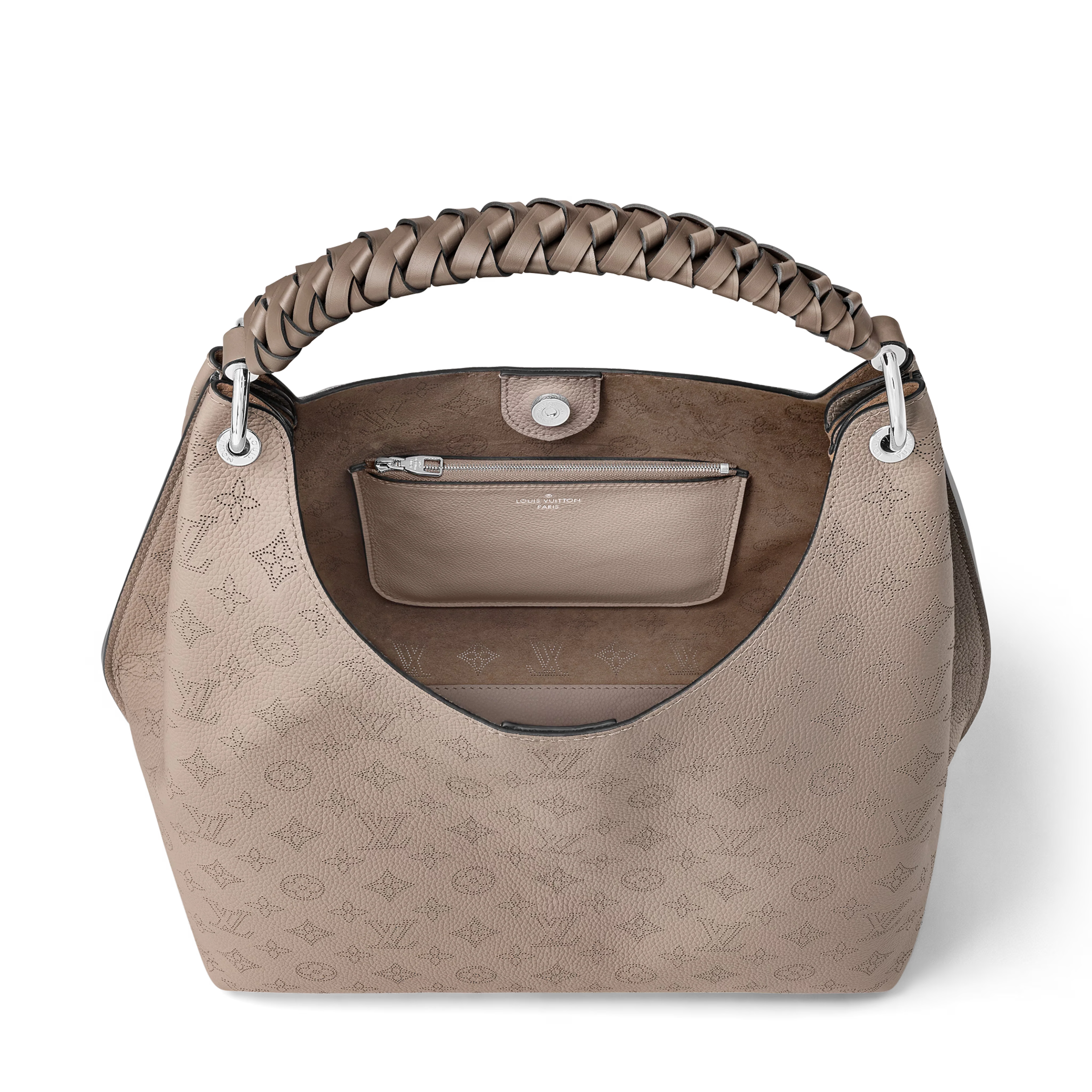 Louis Vuitton Mahina Leather Carmel Hobo Bag - Beige Galet