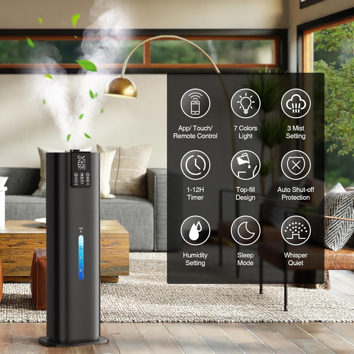 Ultrasonic Cool Mist Humidifier for Bedroom Precision Humidity Control Quiet Top-Fill Design