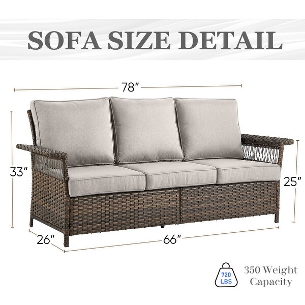 Patio Sofa Swivel Rocker Chairs,Ottoman and Table