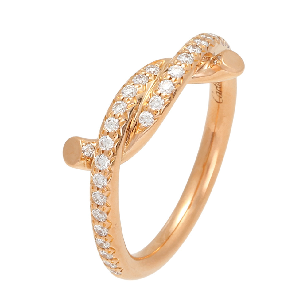 Cartier Entrerace Ring 18K Rose Gold Diamond