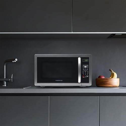 1.1 Cu. Ft. Countertop Microwave Oven – 1000 Watts Power, Auto Cook Settings, Defrost, Easy Clean and Child Safety Lock – Stainless