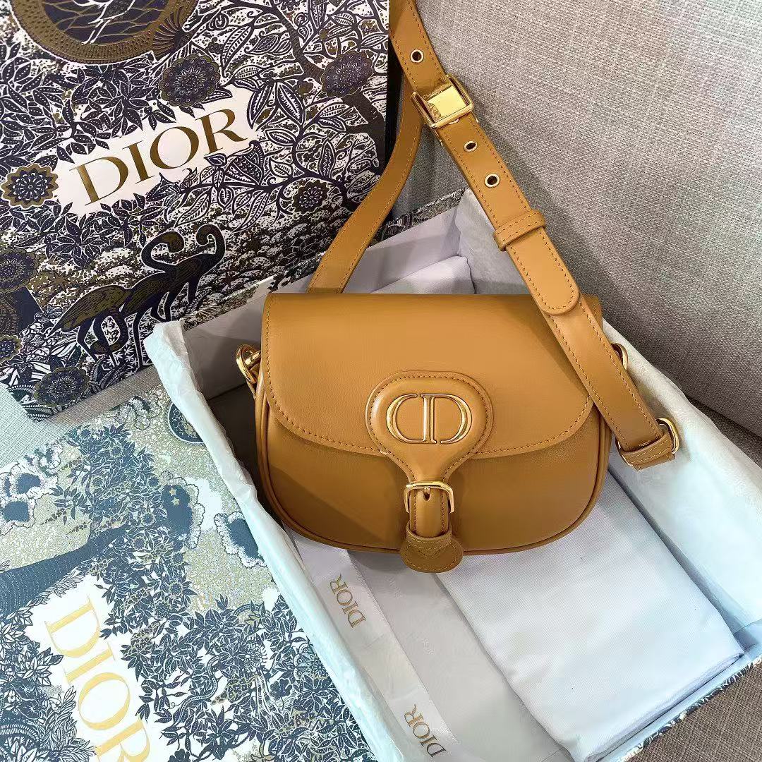 Dior Bobby Small Full Leather Handbag Caramel color
