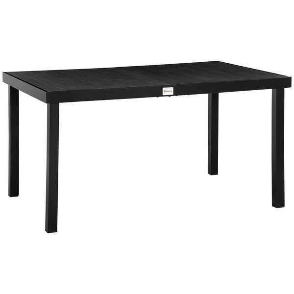 Outdoor Rectangular Dining Table for 6 Person with Aluminum Metal Legs for Garden,Lawn,Patio
