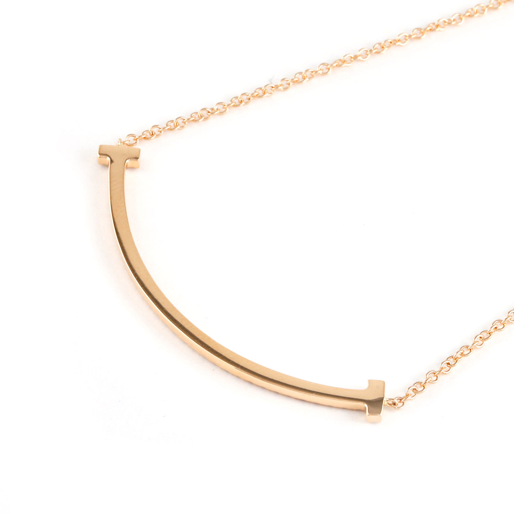 Tiffany & Co. Tiffany T Smile Necklace 18K Rose Gold Diamond 63058815