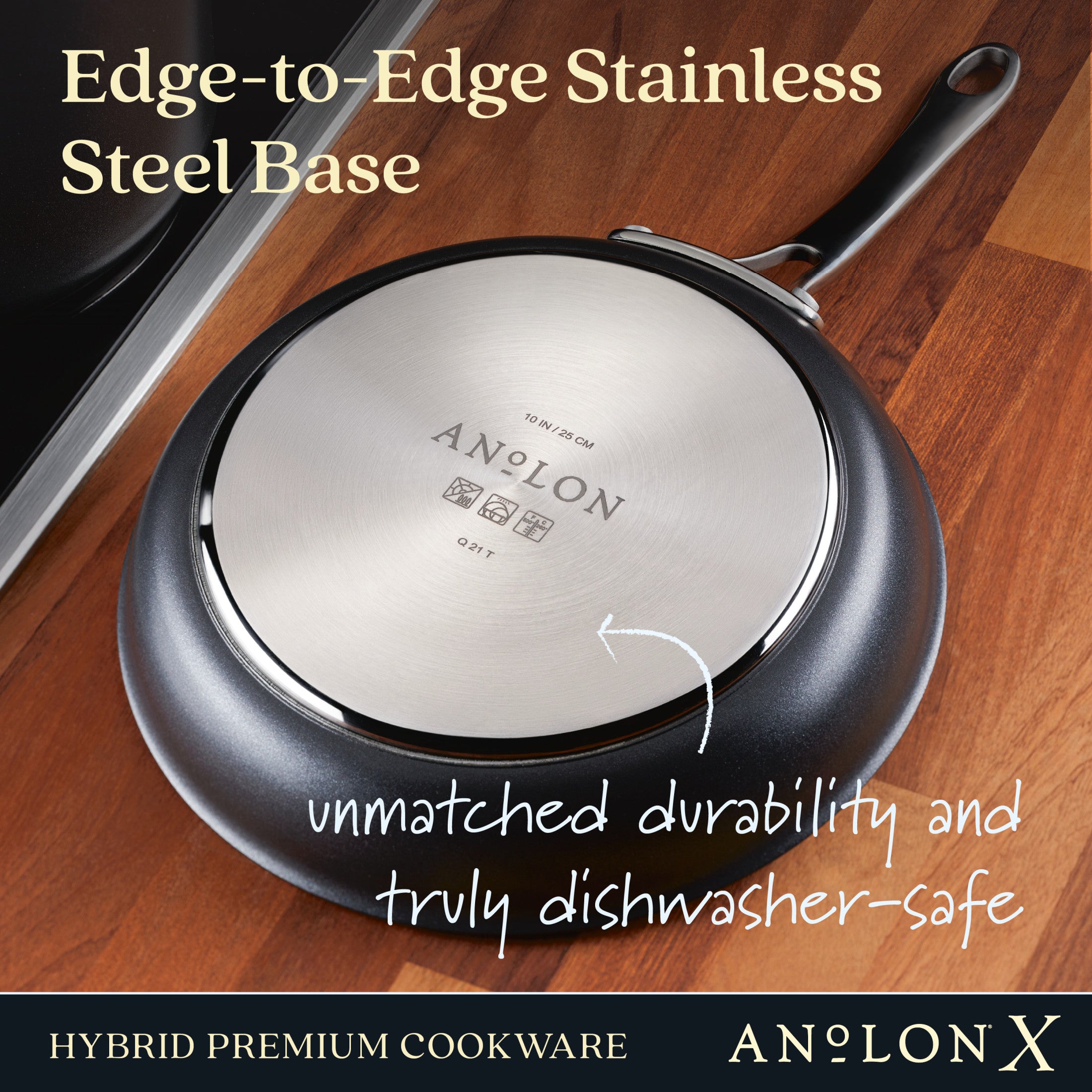 Anolon X Hybrid Nonstick Induction Frying Pan Twin Pack Set, 2-Piece, Super Dark Gray