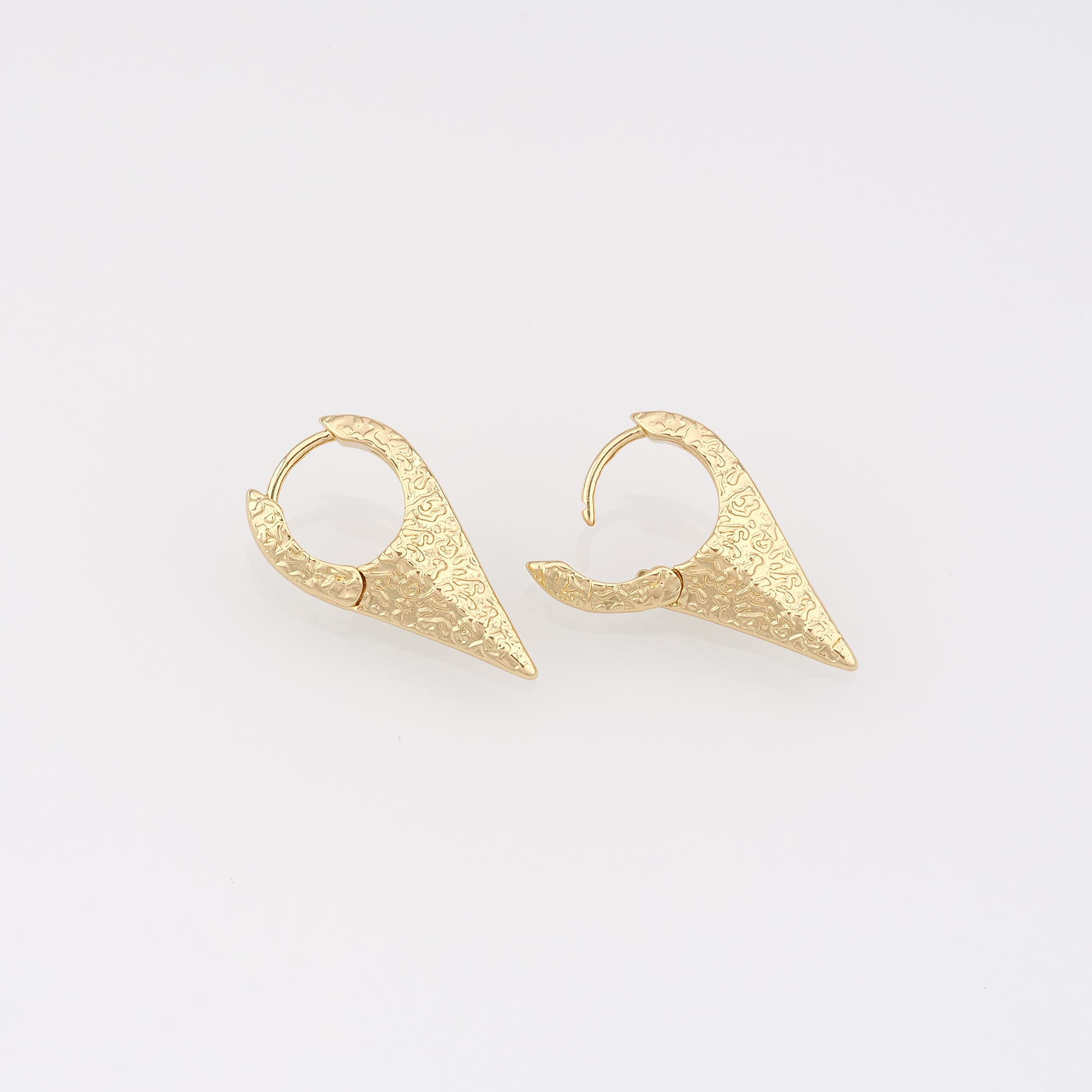 18K Gold Filled Triangle Earrings,CZ Hoops,Dainty Triangle Hoops,Minimalist Earrings,Gold Hoops
