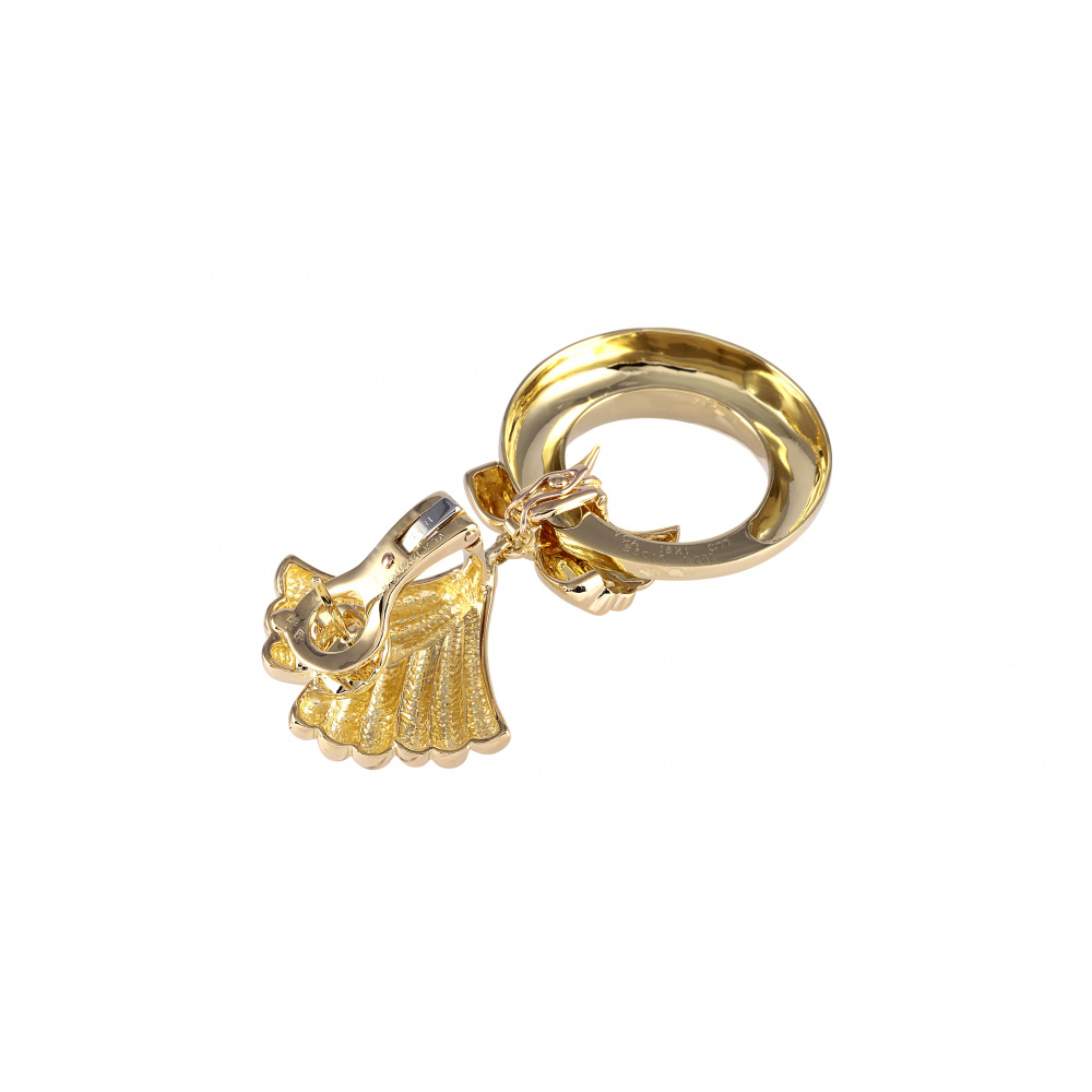 Van Cleef & Arpels K18YG Yellow Gold K18WG White Gold Earrings 18K White Gold & 18K Yellow Gold