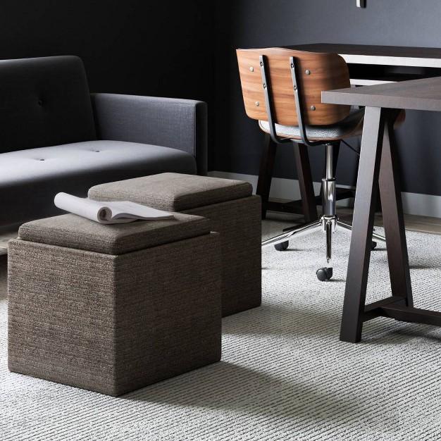 Townsend Cube Storage Ottoman With Tray Wyndenhall