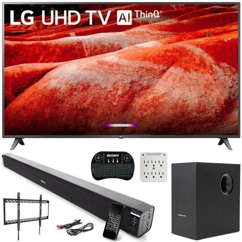 LG 82UM8070PUA 82 4K HDR LED TV (2019) AI ThinQ with Deco Gear Soundbar Bundle